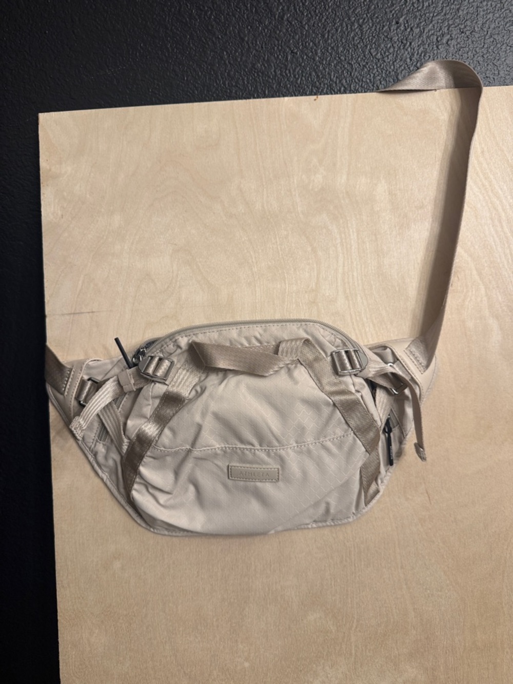 Athleta beige travel waist bag